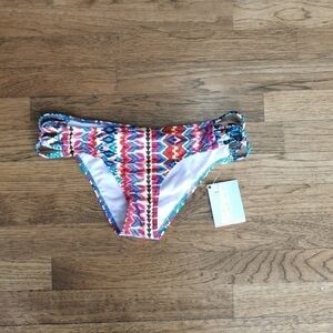 𝅺Roxy Bikini Bottom Tribal Print Large New